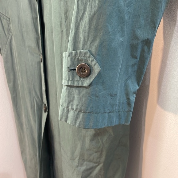 Vintage London Fog full length sagey green-blue trench coat - Picture 5 of 7